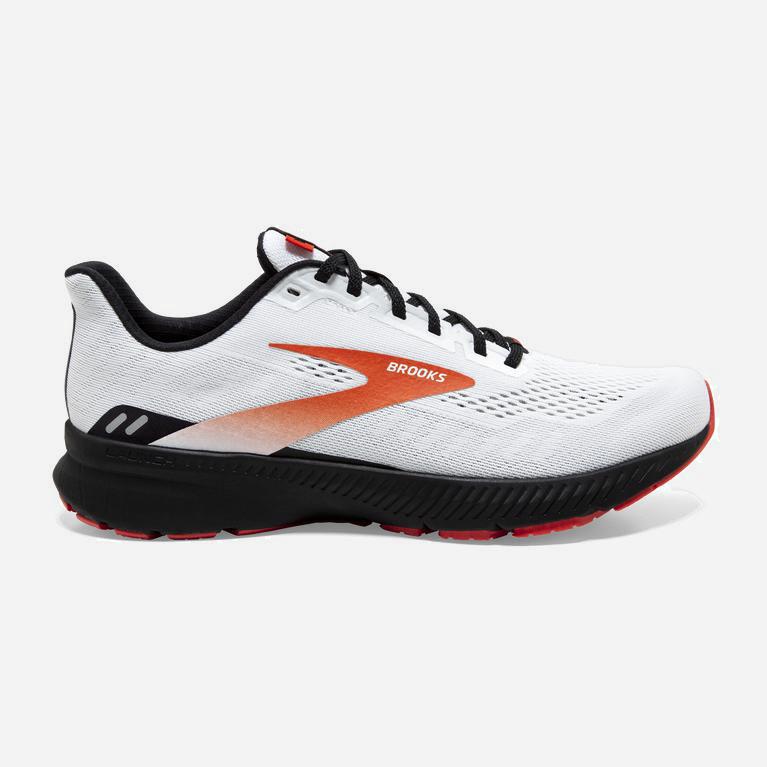 Tenis Brooks Launch 8 Light Cushion - Zapatillas Para Correr En Asfalto Hombre - Blancas / Negras /